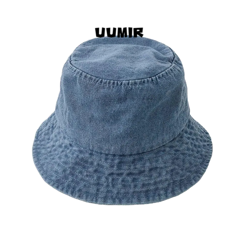 UUMIR   หมวกบักเก็ต ผ้าฝ้าย ผ้ายีน กันแดด สําหรับผู้หญิง และผู้ชาย