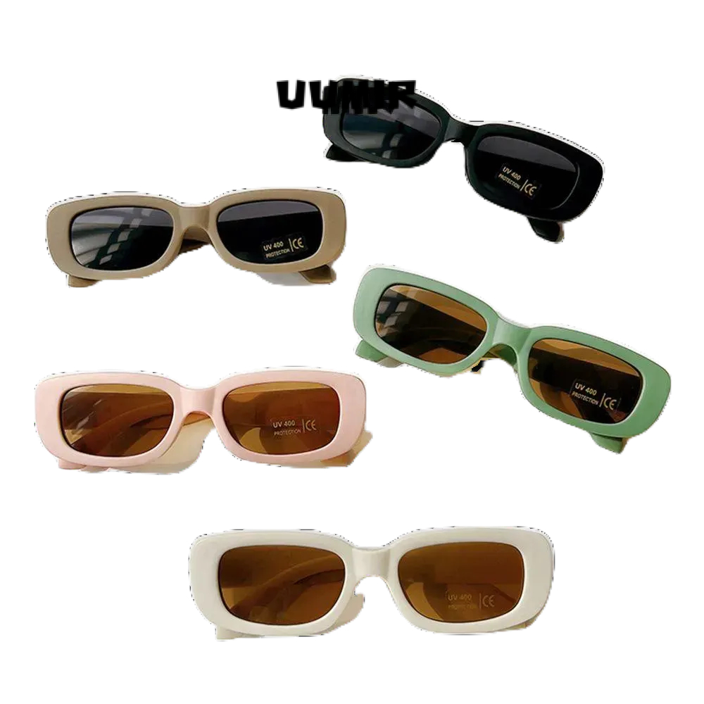 UUMIR   แว่นตากันแดดแฟชั่น ทรงสี่เหลี่ยมผืนผ้า ป้องกัน UV 400 สําหรับเด็ก