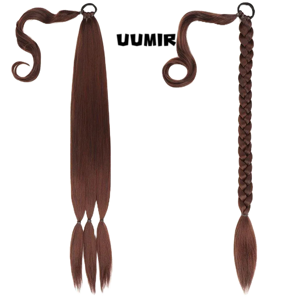 UUMIR ผ้าลินิน / สีน้ำตาล / เชือกผูกหางม้า 31.5 นิ้ว / 80cm150g หลายสี