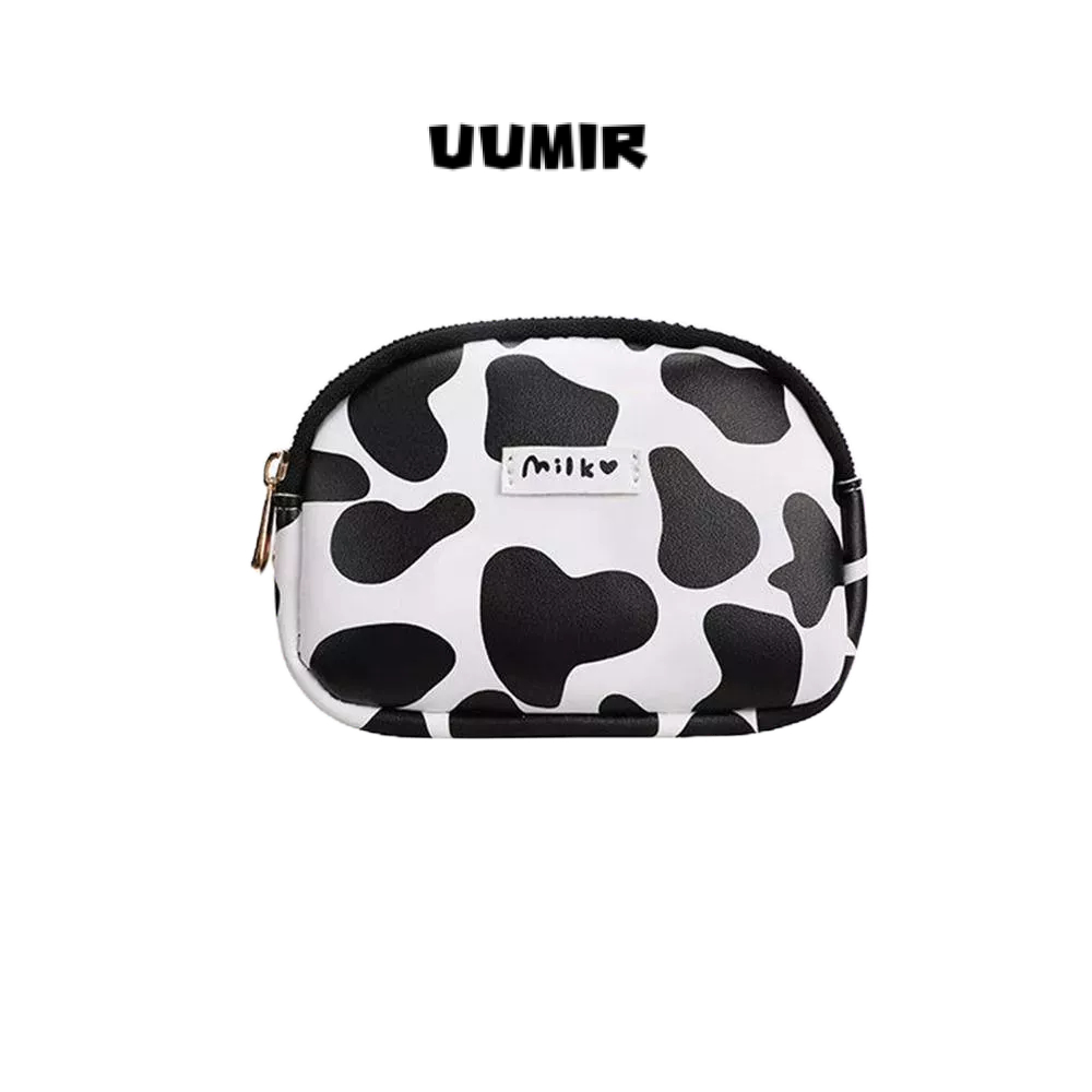 UUMIR กระเป๋าสตางค์แบบพกพากระเป๋าคู่ลายวัวน่ารัก