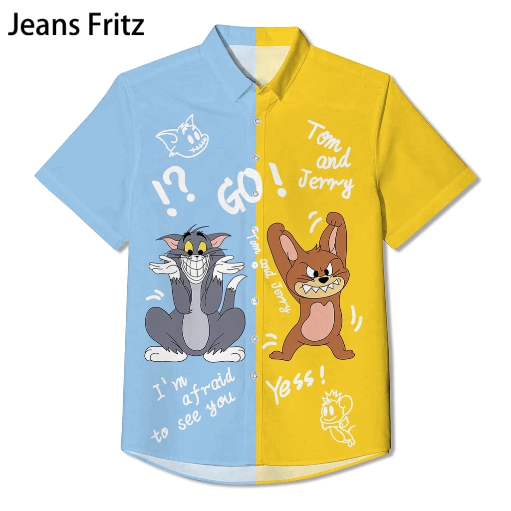 ใหม่ เสื้อท็อป ลายอนิเมะ แมว และหนู Jerry