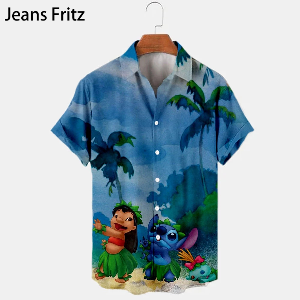 เสื้อเชิ้ต ลาย Stitch สไตล์ฮาวาย สําหรับผู้ชาย | เสื้อเชิ้ต ลาย Disney สไตล์ฮาวาย สําหรับผู้ชาย | เสื้อเชิ้ตแฟชั่น Stitch