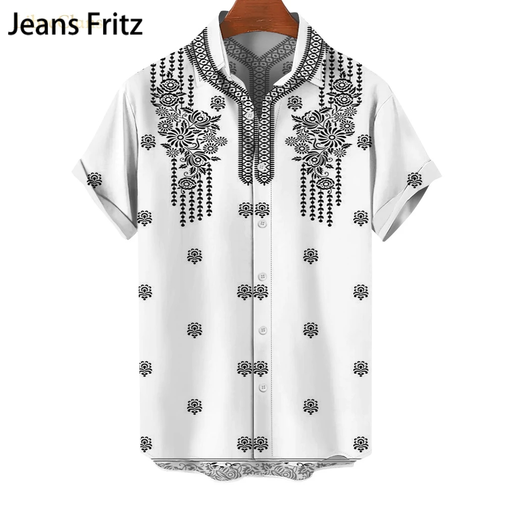 เสื้อเชิ้ตฮาวาย แขนสั้น สไตล์อินเดีย สําหรับผู้ชาย