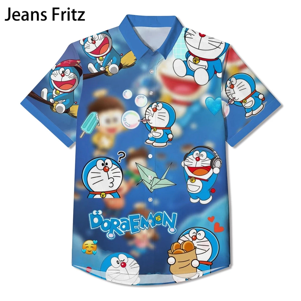 เสื้อเชิ้ตลําลอง ลายการ์ตูนโดราเอมอน