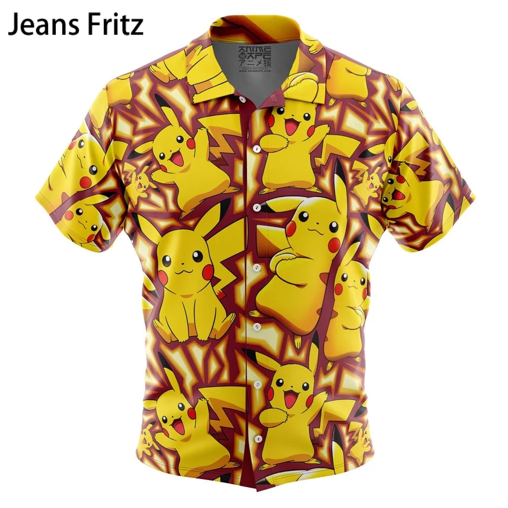 เสื้อเชิ้ต ลายปิกาจูโปเกม่อน สไตล์ฮาวาย