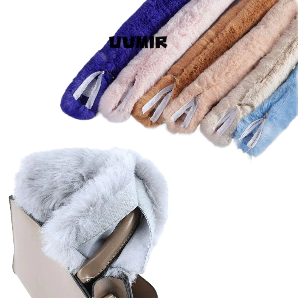 UUMIR  สายเข็มขัด ประดับขนเฟอร์เทียม มีซิป แบบเปลี่ยน สําหรับกระเป๋าถือ กระเป๋าสะพายไหล่