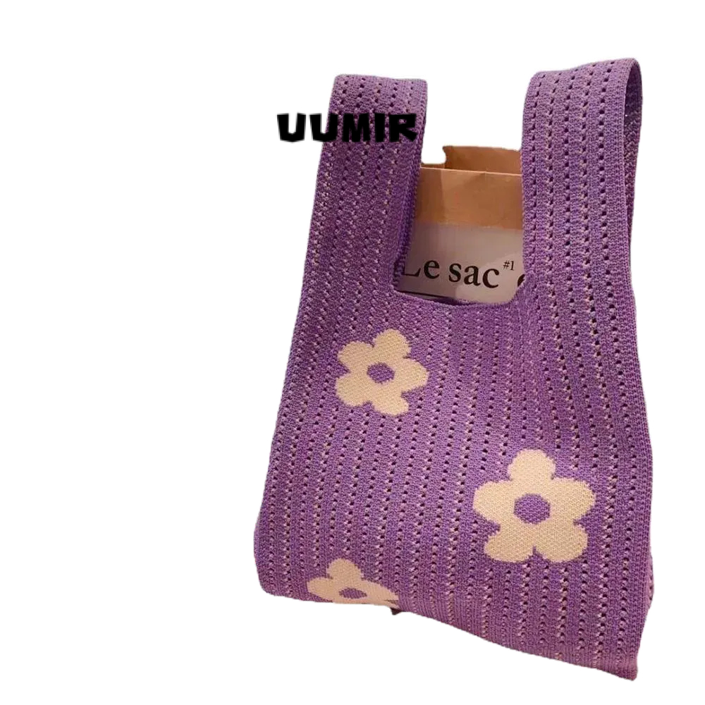 UUMIR กระเป๋าถือ ผ้าถัก แฮนด์เมด นํากลับมาใช้ใหม่ได้ สําหรับผู้หญิง