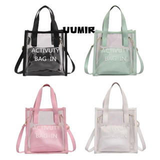 UUMIR  กระเป๋าถือ กระเป๋าสะพายไหล่ PVC สีใส สําหรับผู้หญิง