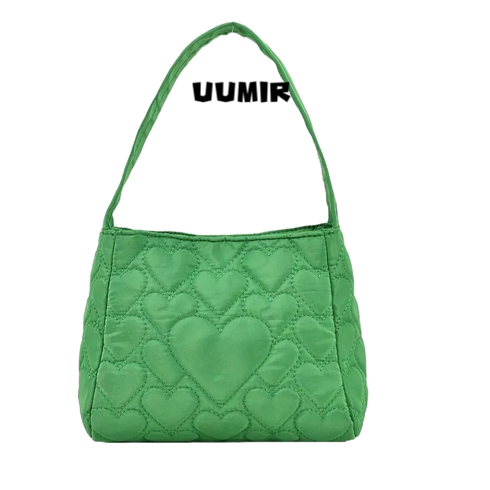 UUMIR กระเป๋าถือลําลอง ผ้าฝ้ายนุ่ม จุของได้เยอะ ลายหัวใจ สีพื้น สําหรับเด็กผู้หญิง