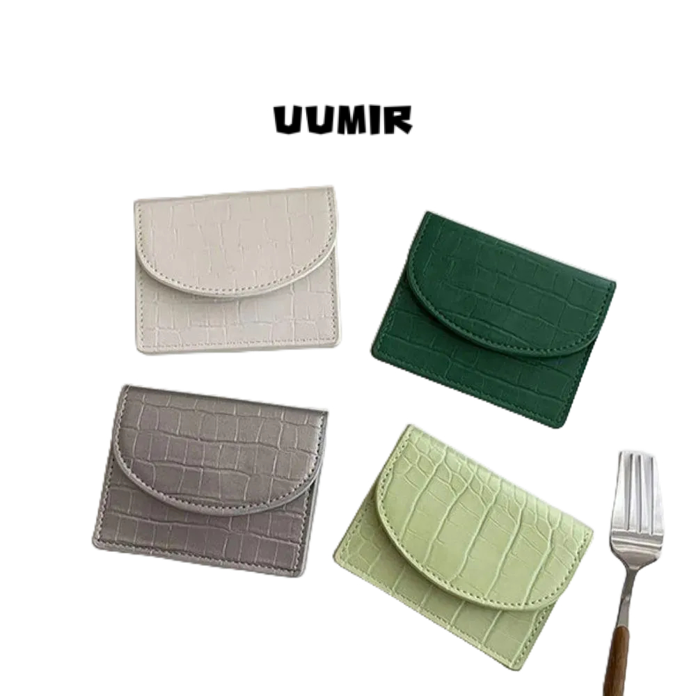 UUMIR กระเป๋าใส่เหรียญ หนัง PU ลายหนังจระเข้ ขนาดเล็ก บางพิเศษ สําหรับผู้หญิง