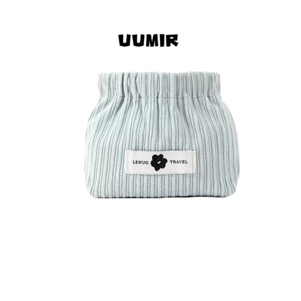 UUMIR กระเป๋าเครื่องสำอางค์ กระเป๋าใส่เหรียญ ผ้าลูกฟูก แบบนิ่ม สีพื้น ขนาดเล็ก น่ารัก สําหรับเด็กผู้หญิง