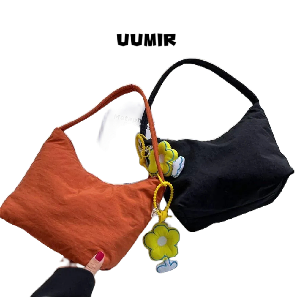 UUMIR  กระเป๋าถือ ผ้าไนล่อน กลูตินัส แบบนิ่ม จุของได้เยอะ สีพื้น สําหรับผู้หญิง