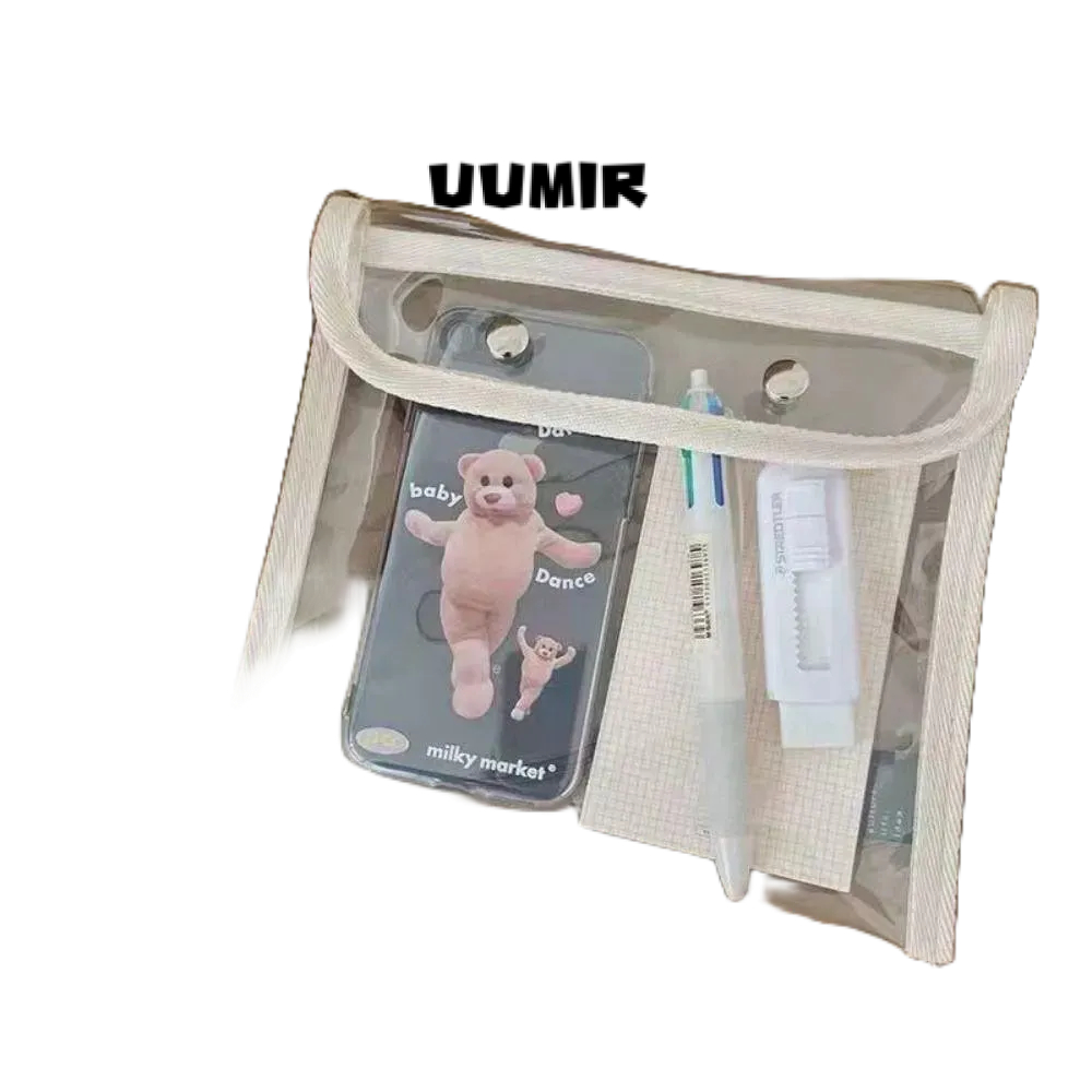 UUMIR   กระเป๋าสตางค์ PVC แบบใส ขนาดเล็ก กันน้ํา สําหรับใส่เหรียญ บัตรประจําตัวประชาชน