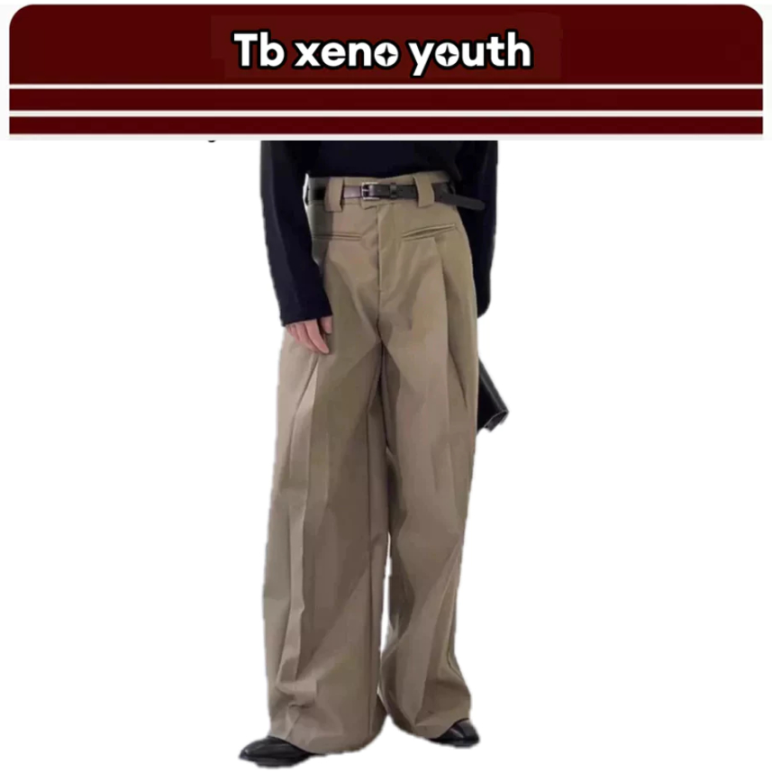 Tb xeno youth กางเกงขายาวลําลอง เอวสูง ทรงหลวม สําหรับผู้ชาย