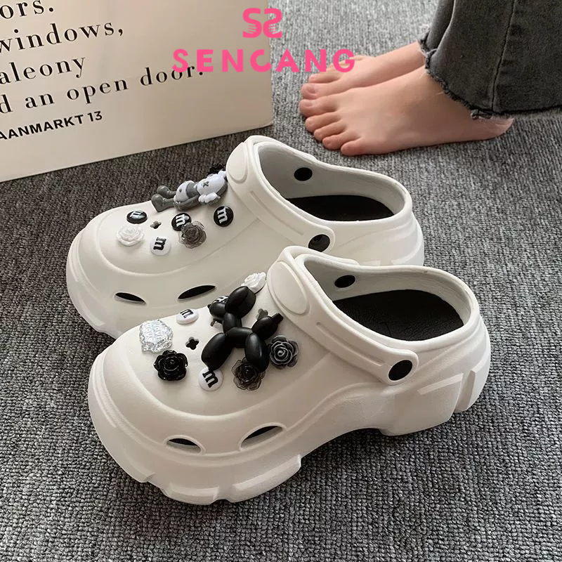 7 ซม.น ่ ารัก Sesame Street การ ์ ตูนหนา Soled สุภาพสตรีรองเท ้ านิ ้ วเท ้ าใหญ ่