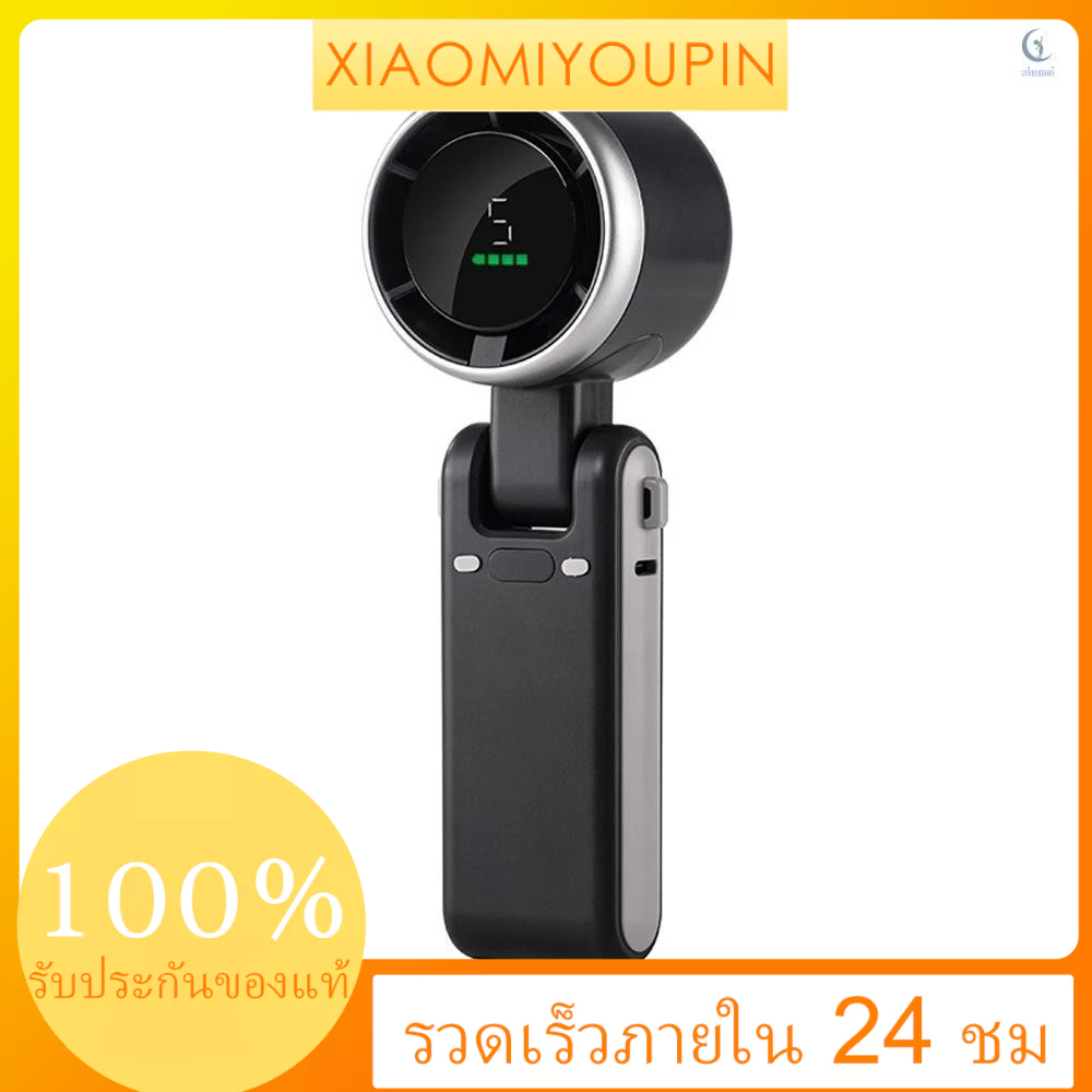 Youp พัดลมเทอร ์ โบมือถือแบบพกพาพัดลมระบายความร ้ อนแบบพับได ้ พร ้ อมลมเกียร ์ 5 ตัว , โต ๊ ะแบบชาร ์ จไฟได ้ /พัดลมคอสําหรับการเดินทางตั ้ งแคมป ์ ทํางาน