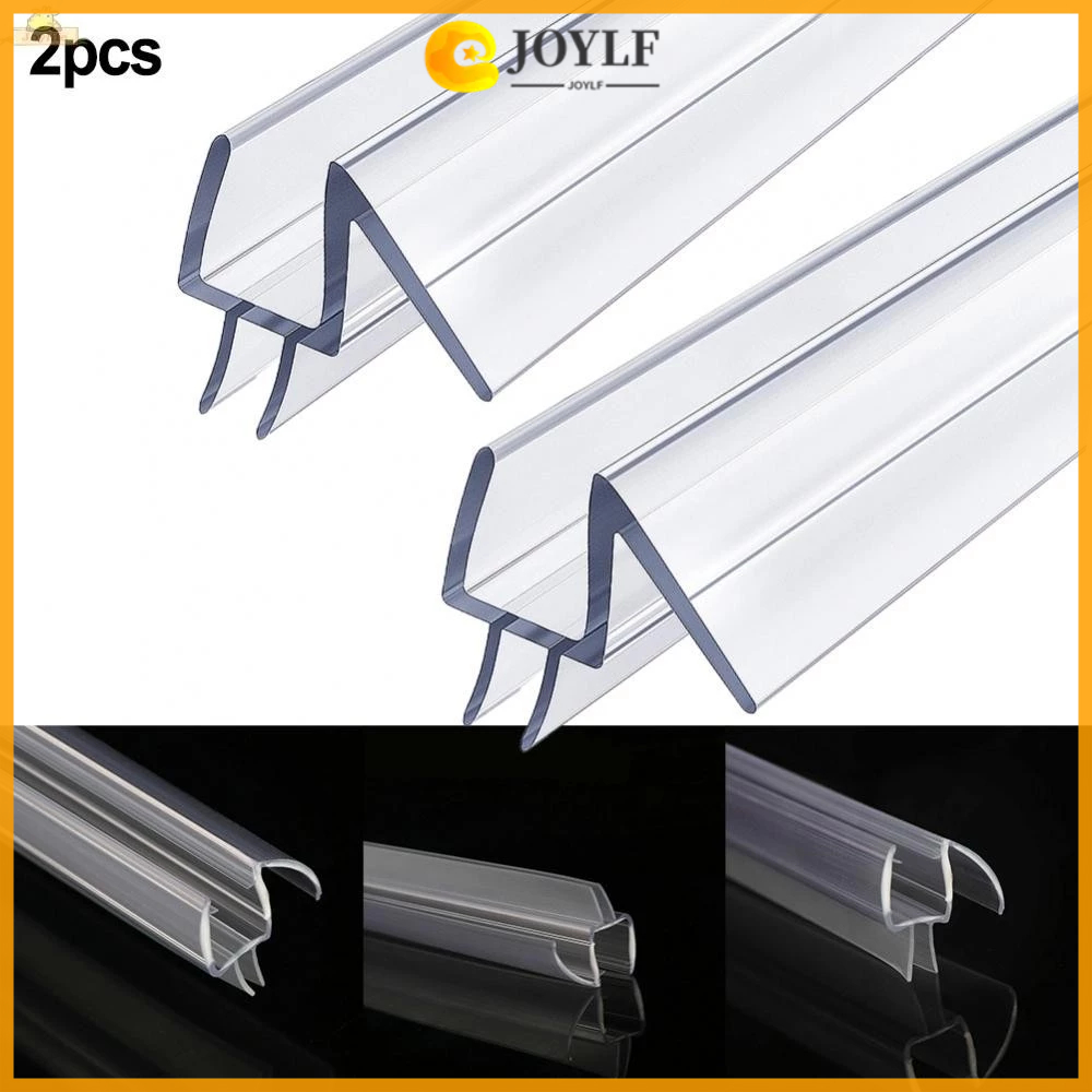 2 Pcs Shower Door Bottom Seal Sweep Transparent For Frameless Glass Rail - 100cm⭐JOYLF