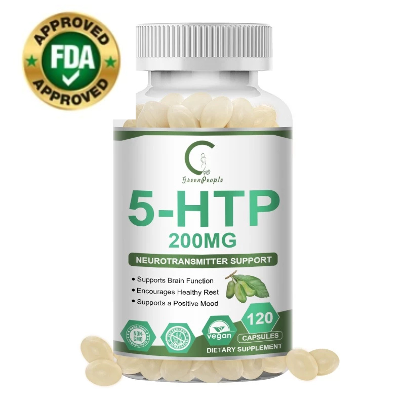Gpgp Greenpeeople 5-HTP 200mg - รองรับ Neurotransmitter ระดับพรีเมี่ยม,Niacinamide, วิตามินบี-3,วิตามินบี-6,Glycine,Taurine, Inositol,ฟังก์ชั่นสมอง,รูปแบบการนอนหลับเพื่อสุขภาพ