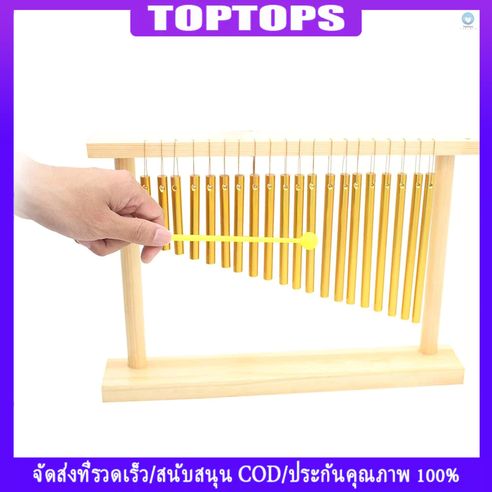 Tpt 20-Tone Table Top Bar Chimes 20 บาร ์ Single-row Musical Percussion Instrument พร ้ อมขาตั ้ งไม ้ Stick