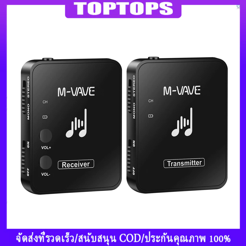 Tpt M-VAVE WP-10 2.4GHz หูฟังไร ้ สาย Monitor ระบบส ่ งสัญญาณและตัวรับสัญญาณแบบชาร ์ จไฟได ้