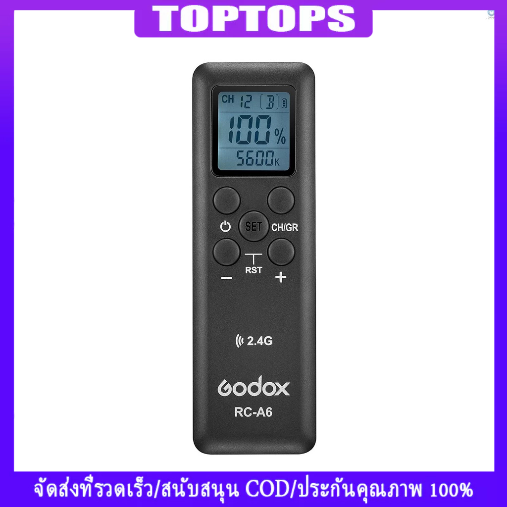 Tpt Godox RC-A6 รีโมทคอนโทรล 2.4GHz เกียร ์ ไร ้ สาย 32 ช ่ อง 16 กลุ ่ มสําหรับ Godox SL150II SL200