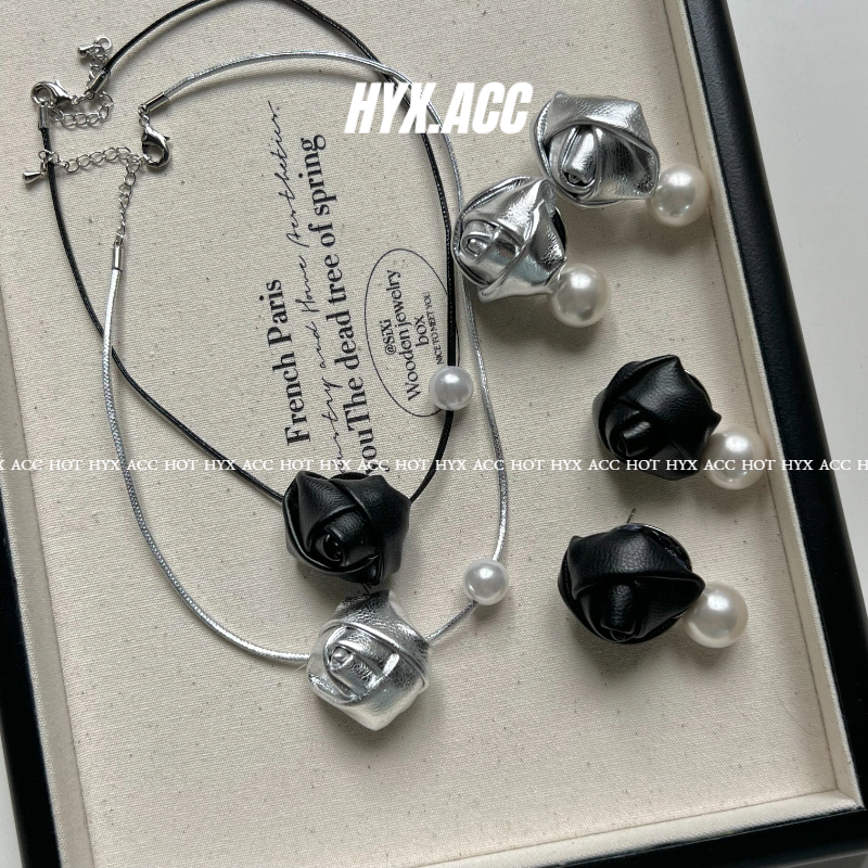 สร ้ อยคอผู ้ หญิงเค ้ นคอหวานเย ็ น Y2K ดอกไม ้ เค ้ นคอสร ้ อยคอต ่ างหู