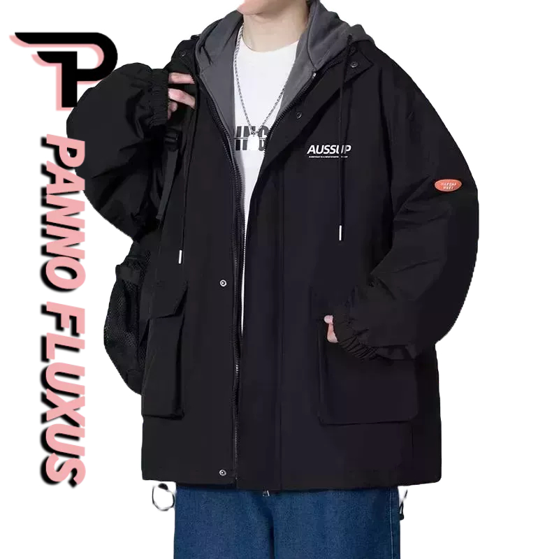 PannoFluxus เสื้อแจ็กเก็ตเบสบอลลําลอง มีฮู้ด แฟชั่นฤดูใบไม้ผลิ และฤดูใบไม้ร่วง สําหรับผู้ชาย