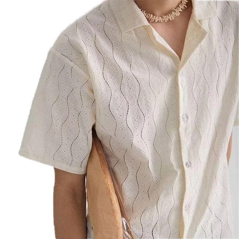 PannoFluxus เสื้อเชิ้ตแขนสั้น ทรงหลวม ฉลุลาย แฟชั่นฤดูร้อน สําหรับผู้ชาย และผู้หญิง
