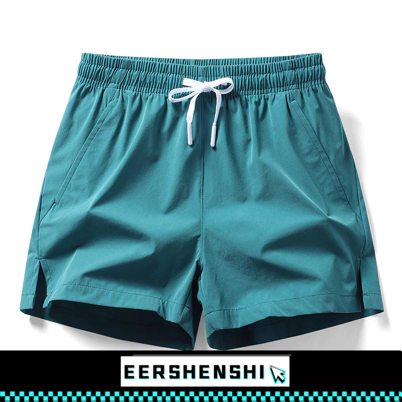 EERSHENSHI กางเกงกีฬาผู ้ ชายผ ้ าไหมน ้ ําแข ็ งแห ้ งเร ็ ววิ ่ งฤดูร ้ อนยืดออกกําลังกายสามจุด
