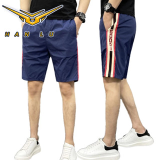 Hanlu กางเกงขาสั ้ นผู ้ ชายฤดูร ้ อนผ ้ าไหมน ้ ําแข ็ งบาง…
