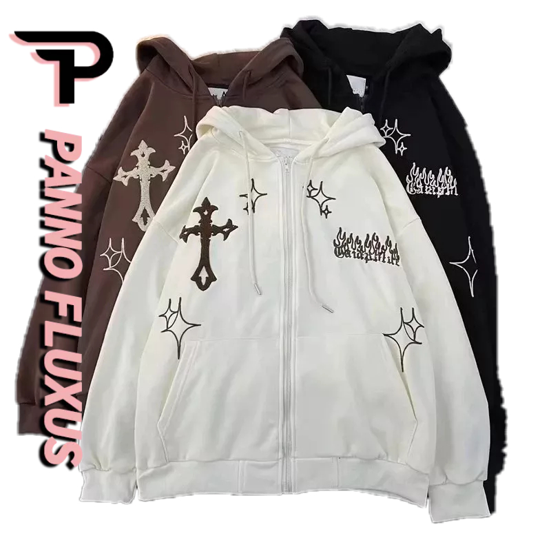 PannoFluxus เสื้อแจ็กเก็ตกันหนาว มีฮู้ด แบบบาง แต่งซิป สไตล์ฮิปฮอป สตรีท เหมาะกับฤดูใบไม้ร่วง สําหรับผู้ชาย และผู้หญิง