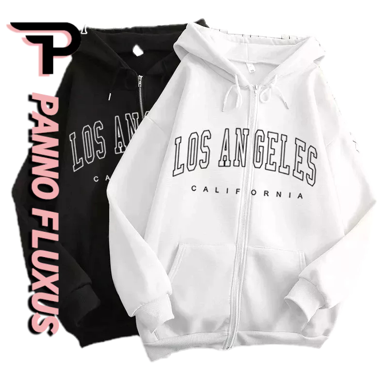 PannoFluxus เสื้อกันหนาว มีฮู้ด แต่งซิป พิมพ์ลายตัวอักษร สีพื้น สไตล์ยุโรป และอเมริกา เหมาะกับทุกเพศ