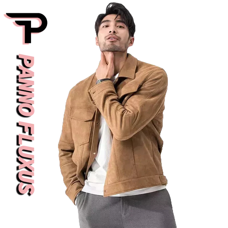 PannoFluxus เสื้อแจ็กเก็ตลําลอง คอปก คุณภาพสูง สไตล์อังกฤษ ย้อนยุค เหมาะกับฤดูใบไม้ร่วง และฤดูหนาว สําหรับผู้ชาย