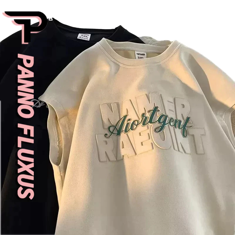 PannoFluxus ใหม่ เสื้อกั๊กกีฬาแขนกุดทรงหลวมแนวฮิปฮอปอินเทรนด์