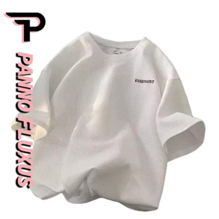 PannoFluxus เสื้อยืดคอกลม สีทึบ เยาวชนนิยม สไตล์เมือง แฟชั่น…