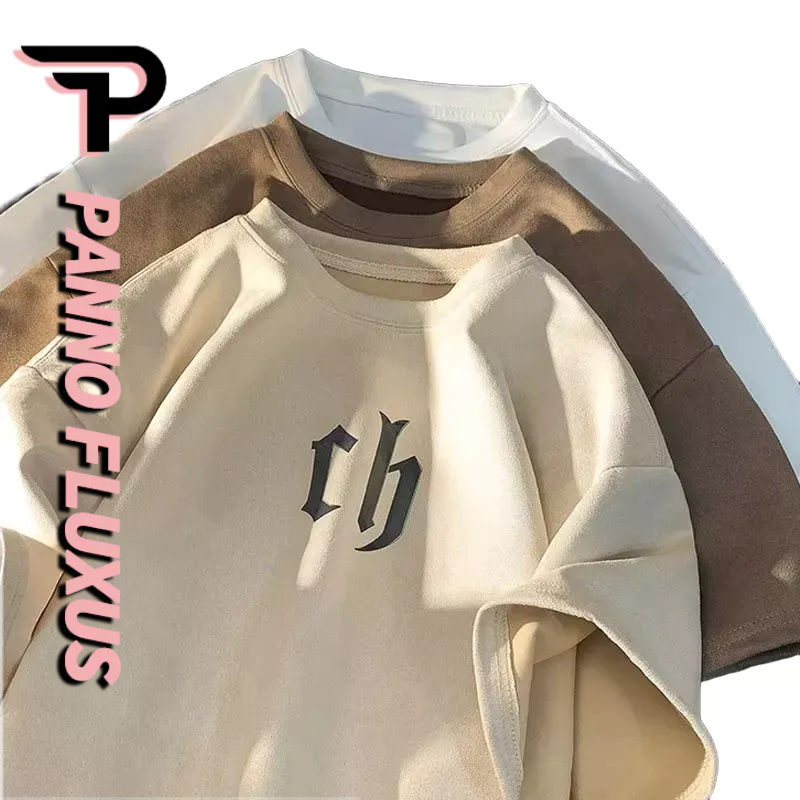 PannoFluxus ฤดูร้อนห้าไตรมาสแขนมาตรฐานแฟชั่นแบรนด์เสื้อยืดเยาวชนที่นิยมในคอกลมด้านบนใหม่ของผู้ชาย
