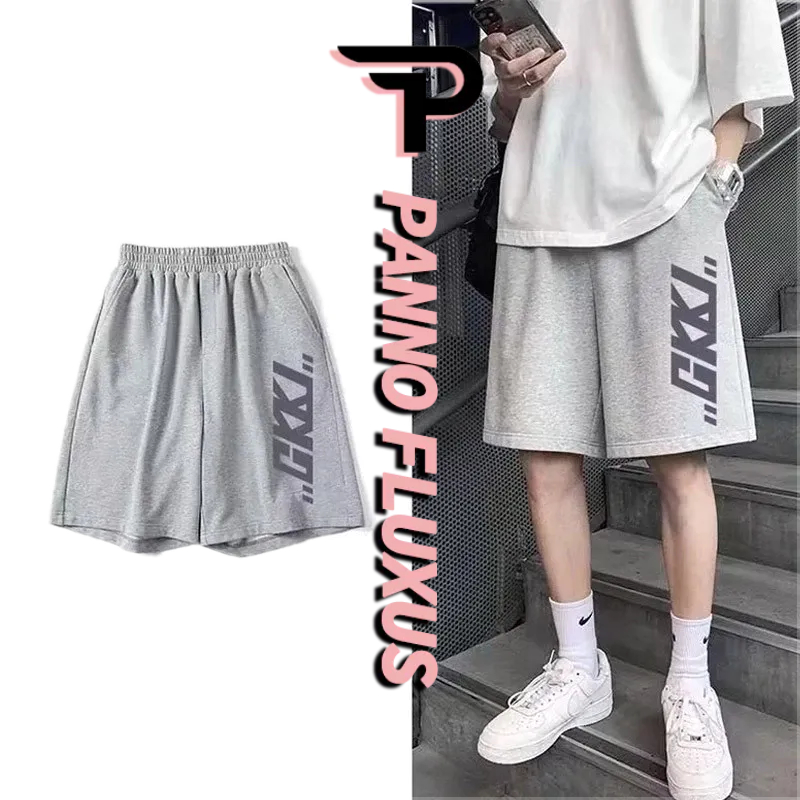 PannoFluxus ผู้ชายฤดูร้อนอเมริกันบาสเกตบอลกางเกงขาสั้นหลวมขนาดใหญ่บางกางเกงกีฬาสันทนาการ