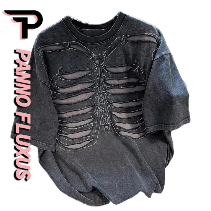 PannoFluxus เสื้อยืดแขนสั้น สไตล์ฮิปฮอป ออกแบบดี แบบน่าสนใจ สําหรับผู้ชาย และผู้หญิง