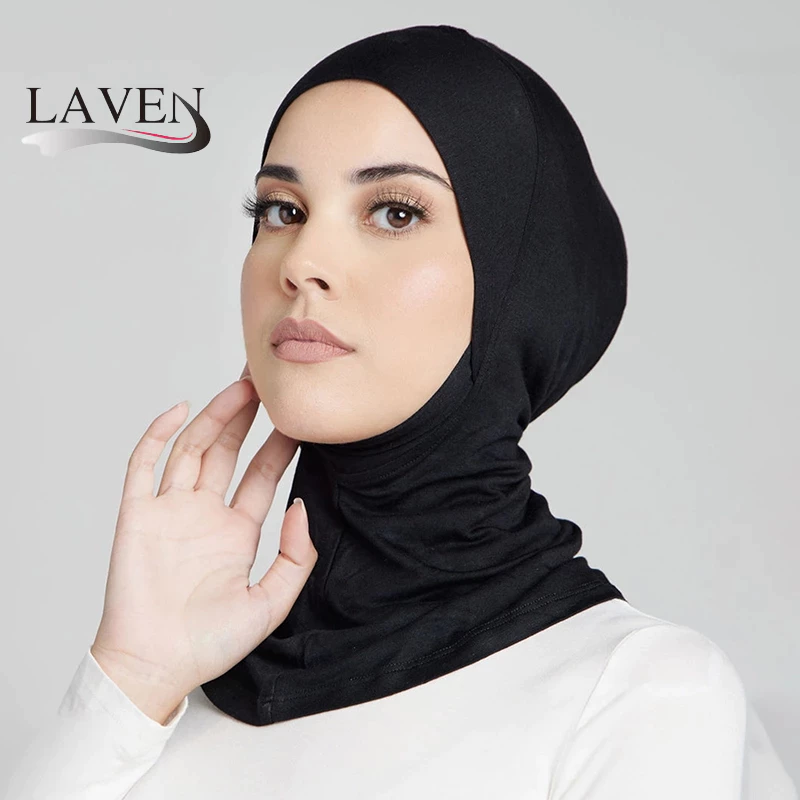 Laven แฟชั่นด้านใน Hijab Loop ผ้าพันคอสีทึบผู้หญิง Modal Hijab Undercap มุสลิม Tunung Instant Hijab ผ้าพันคอ