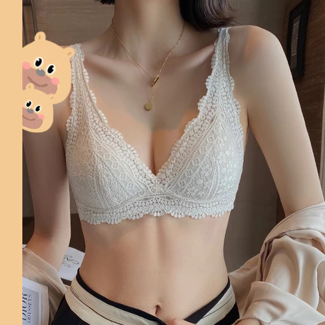 bearbra ยกทรงดันทรง ไม่มีโครง บราสีขาว ไร้รอยต่อ ชุด ผู้หญิง