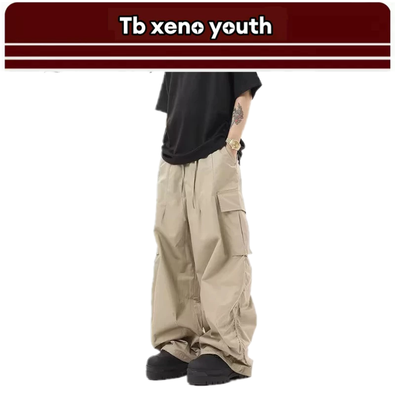Tb xeno youth กางเกงลําลอง ทรงหลวม สไตล์ฮิปฮอป สตรีท เรโทร สําหรับผู้ชาย และผู้หญิง