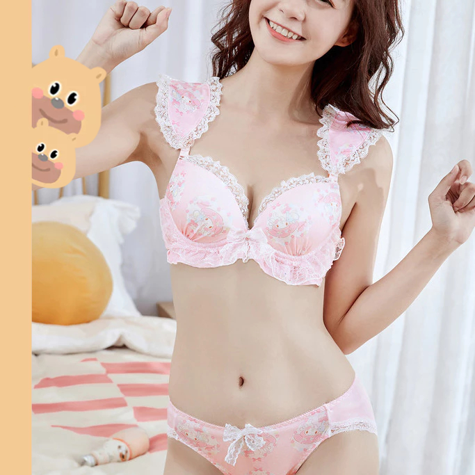 🎀bearbra🎀สายรัดสามารถปรับได้ สาวเกาหลีผ้านุ่มใส่สบาย บราไร้กรอบ สปอร์ต