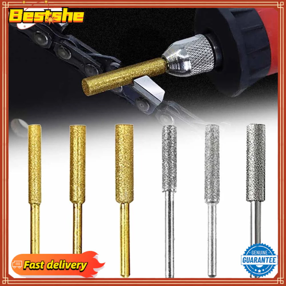 <Bestshe> เครื่องลับคมเลื่อยโซ่ ทรงกระบอก เคลือบเพชร 6 ชิ้น