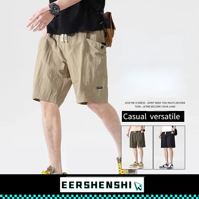 EERSHENSHI กางเกงขาสั้นผู้ชาย Workwear Summer Quick-Drying American Fashion Brand Loose Straight Sports Pants Casual
