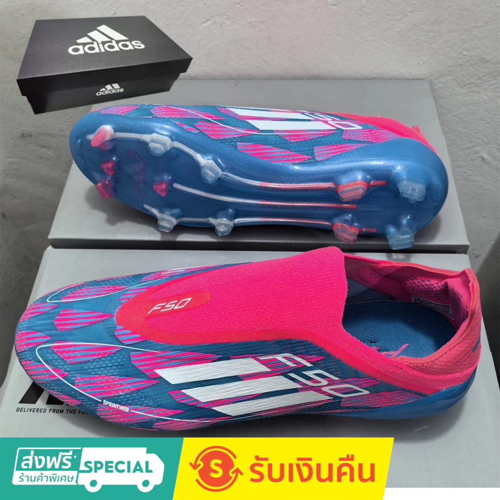 F50 Laceless Elite FG 39-45 รองเท้าฟุตบอลถักกลางแจ้งสําหรับผู้ชายรองเท้าฟุตบอลกันลื่นและทนต่อการสึกหรอ