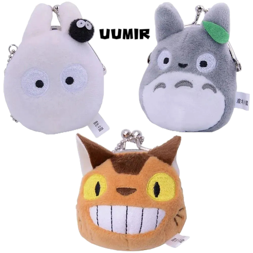 UUMIR กระเป๋าสตางค์ กระเป๋าใส่เหรียญ ผ้าฝ้าย ลายอนิเมะ Totoro