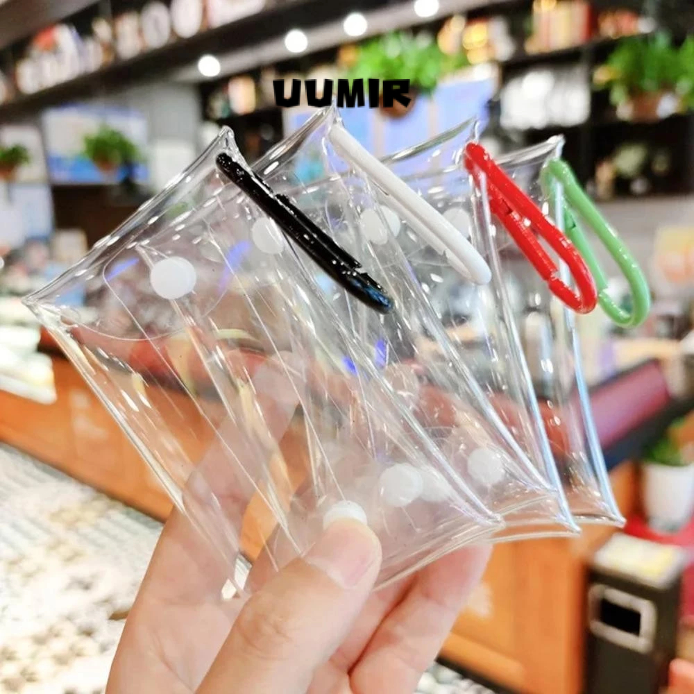 UUMIR กระเป๋าใส่เหรียญ PVC ใส ขนาดเล็ก ทนทานต่อสิ่งสกปรก สําหรับผู้หญิง
