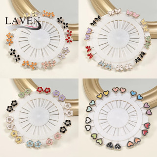 LAVEN 12 ชิ้น/ถุงหลากสีผ้าพันคอเข็มกลัดม้วนยาวเข็มมุสลิมคลิป…