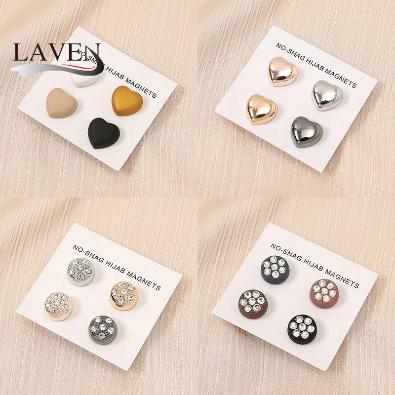 Laven Love Heart Strong Magnet Headscarf Shawl แม่เหล็กเข็มกลัด Clasp Tudung Hijab แม่เหล็กคลิป Pin