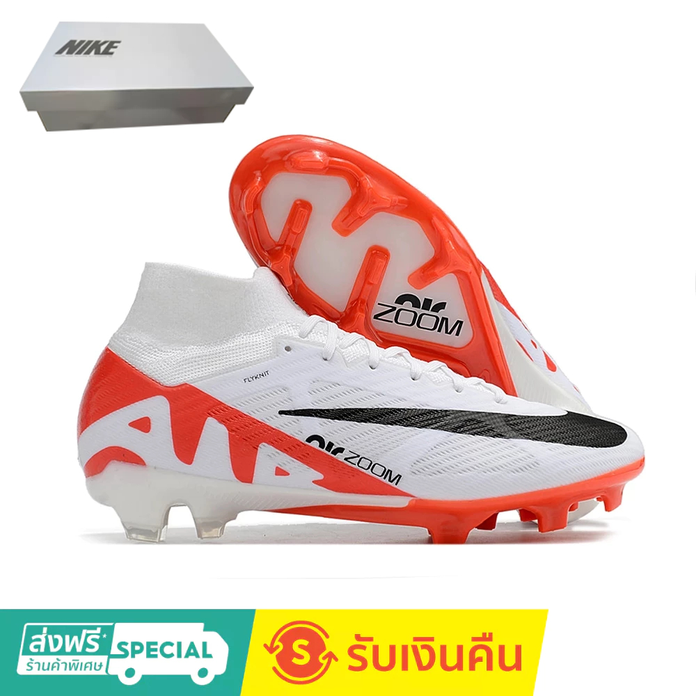 Air Zoom Mercurial Vapor 15 Mercurial Superfly IX Elite FG 35-45 รองเท้าฟุตบอลถักกลางแจ้งสําหรับผู้ชายรองเท้าฟุตบอลกันลื่นและทนต่อการสึกหรอ